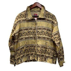 Active Studio Vintage 80’s Silk Leopard Track Jacket